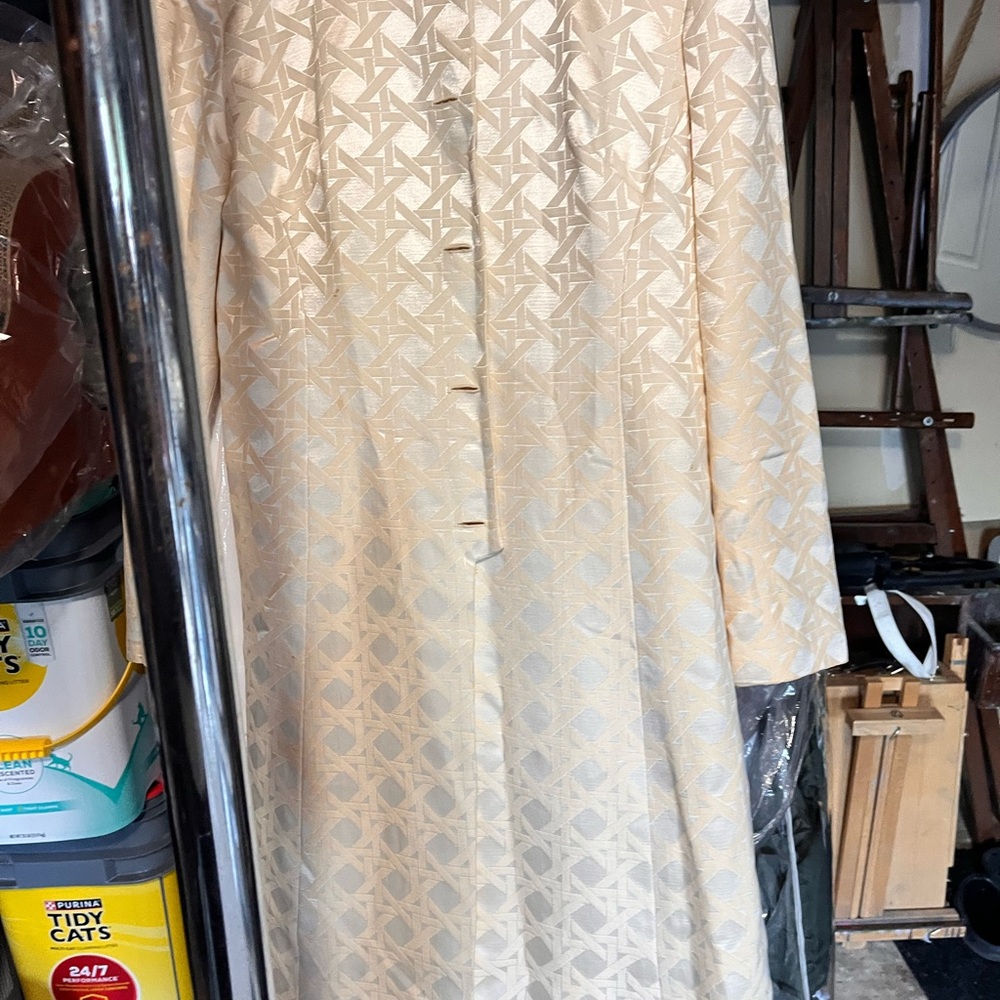 SOLD Elegant Cream Patterned Coat
